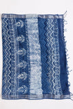 Indigo Linen Hand Block Saree