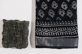 Black Linen Hand Block Saree