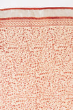 Red Linen Hand Block Saree