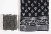 Black Linen Hand Block Saree
