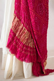 Maharani Pink - Pure Modal Silk Bandhani Barbag Dupatta with Zari Lagdi Patta