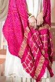 Maharani Pink - Pure Modal Silk Bandhani Checks Pallu Dupatta with Zari Lagdi Patta