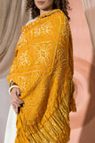 Mustard Yellow - Pure Modal Silk Bandhani Barbag Dupatta with Zari Lagdi Patta