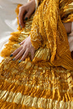 Mustard Yellow - Pure Modal Silk Bandhani Checks Pallu Dupatta with Zari Lagdi Patta