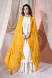 Mustard Yellow - Pure Modal Silk Lehriya Bandhani Dupatta with Zari Lagdi Patta