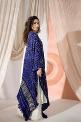 Royal Blue - Pure Modal Silk Bandhani Barbag Dupatta with Zari Lagdi Patta