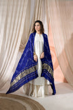 Royal Blue - Pure Modal Silk Lehriya Bandhani Dupatta with Zari Lagdi Patta