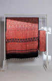 Ajrakh Hand Block Printed Modal Silk Saree - Red