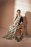 Beige/Blue Modal Silk Bagru Hand Block Printed Saree
