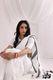 Pure Mul Cotton Handloom Contrast Color Border Saree - White/Grey