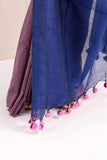 Pure Mul Cotton Handloom Contrast Color Pallu Saree - Twilight Lavender Purple