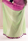 Pure Mul Cotton Handloom Contrast Color Pallu Saree - Pink/Lime Green