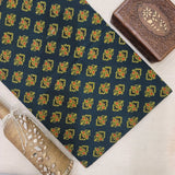Pure Cotton Discharge Hand Block Printed Fabric - Small Flower - Green