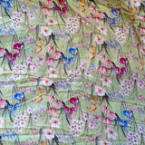 Pure Georgette Printed Fabric - Multicolor - Floral