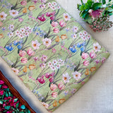 Pure Georgette Printed Fabric - Multicolor - Floral