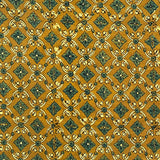 Pure Cotton Hand Block Ajrakh Printed Fabric - Mustard Yellow