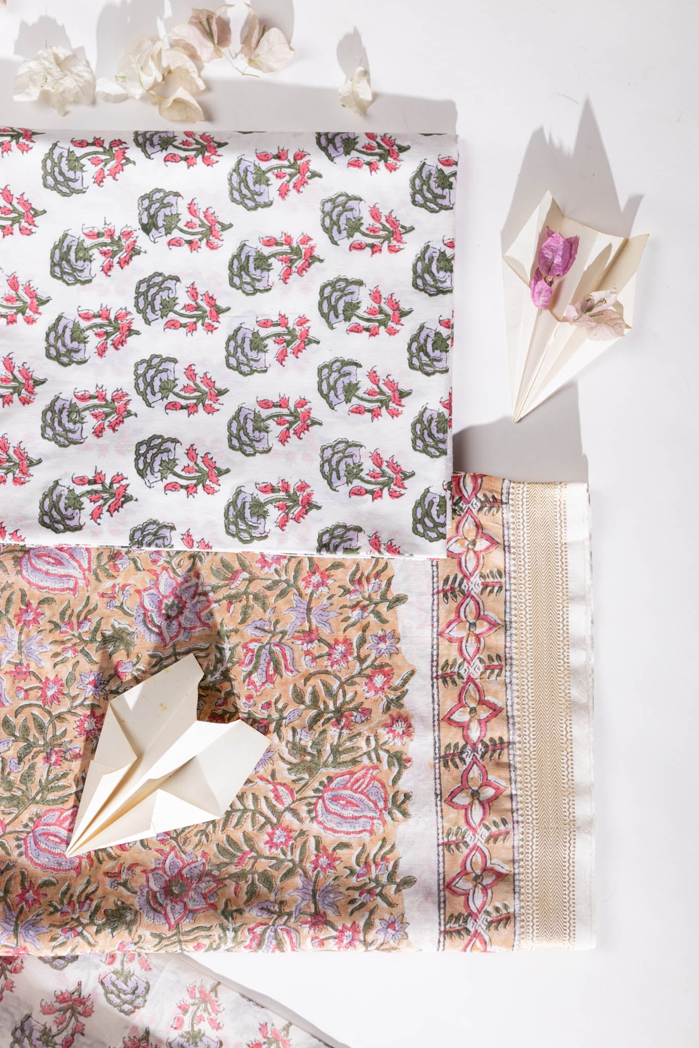 Maheshwari Silk 3 PC Suit Piece - Multicolor - Vastra Raag