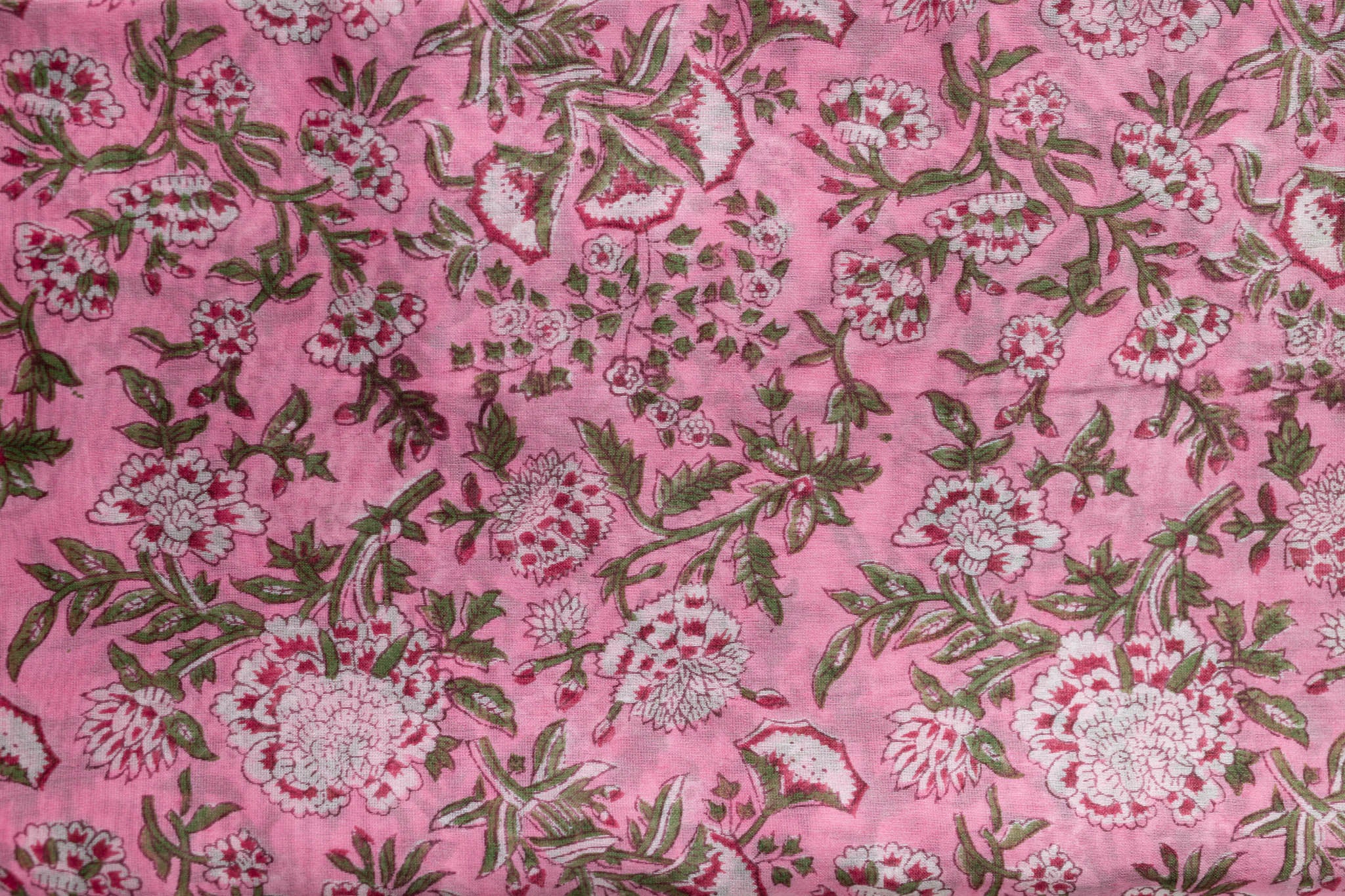Pure Chanderi Silk Hand Block Printed 3 PC Suit - Pink/Green - Vastra Raag