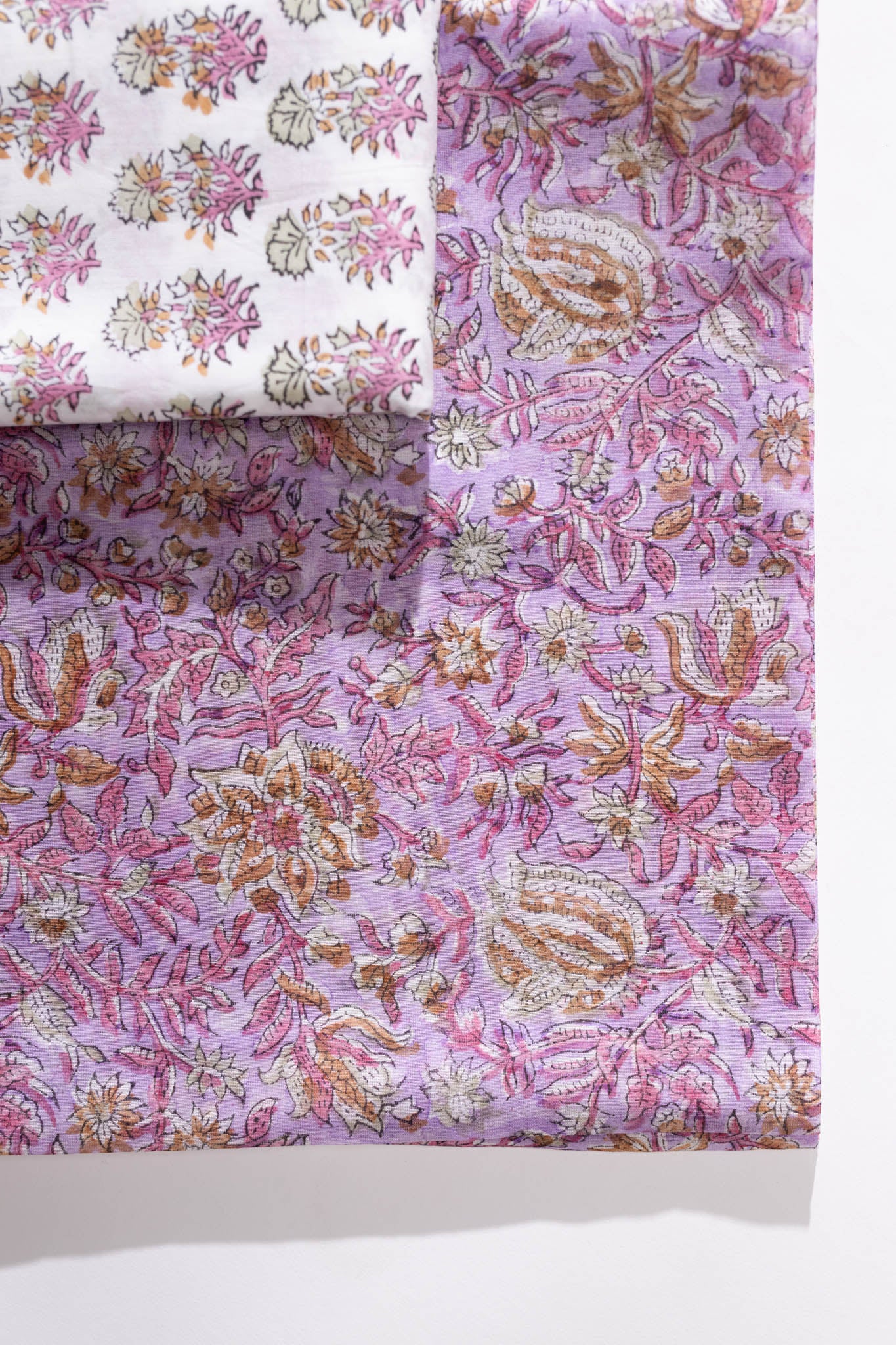 Pure Chanderi Silk Hand Block Printed 3 PC Suit - Opal Pink - Vastra Raag