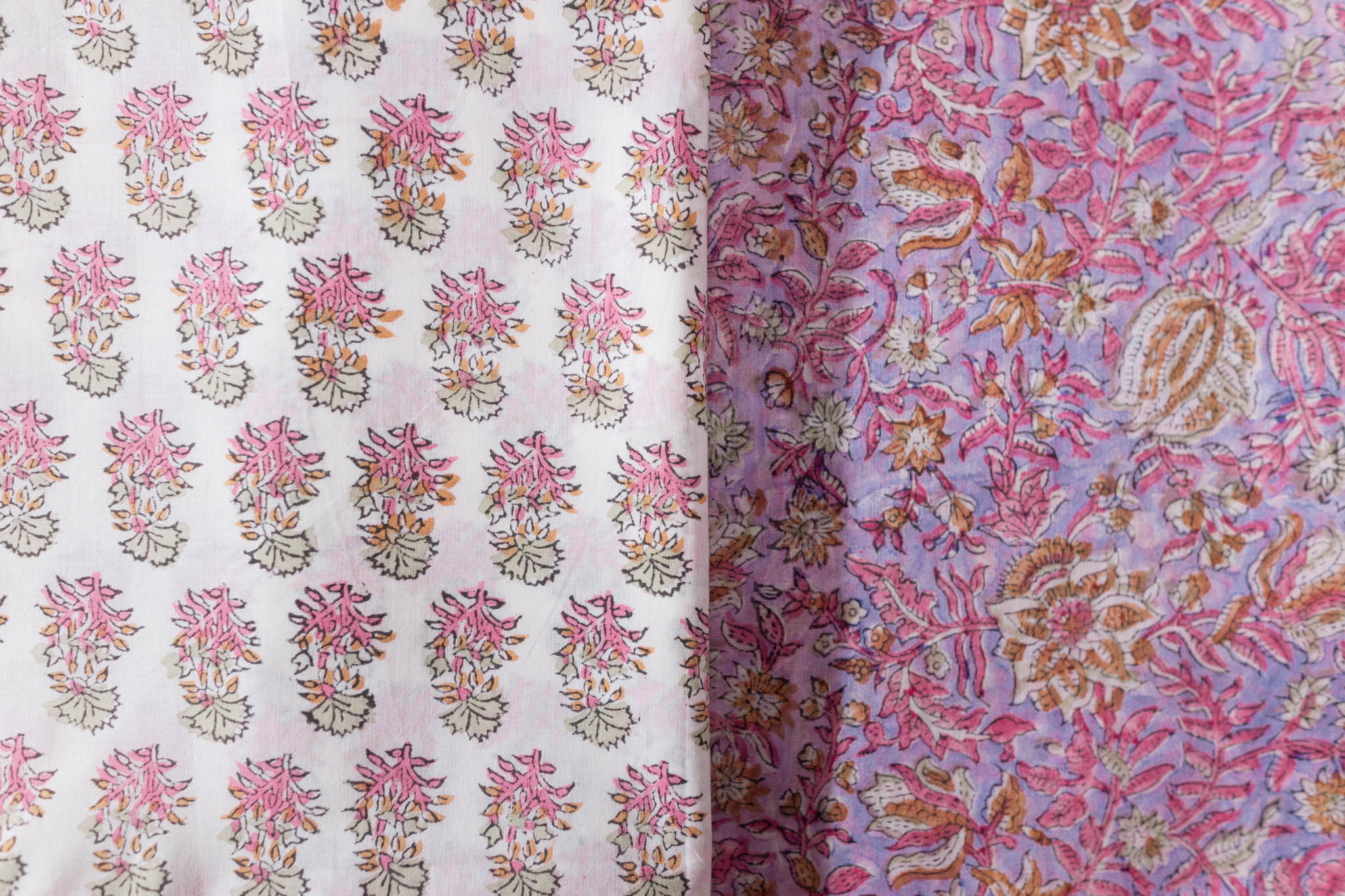 Pure Chanderi Silk Hand Block Printed 3 PC Suit - Opal Pink - Vastra Raag