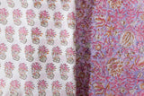 Pure Chanderi Silk Hand Block Printed 3 PC Suit - Opal Pink - Vastra Raag