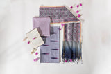 Pure Cotton Ikat Weaved Hand Block Printed 3 PC Suit with Kota Doria Dupatta - Wisteria