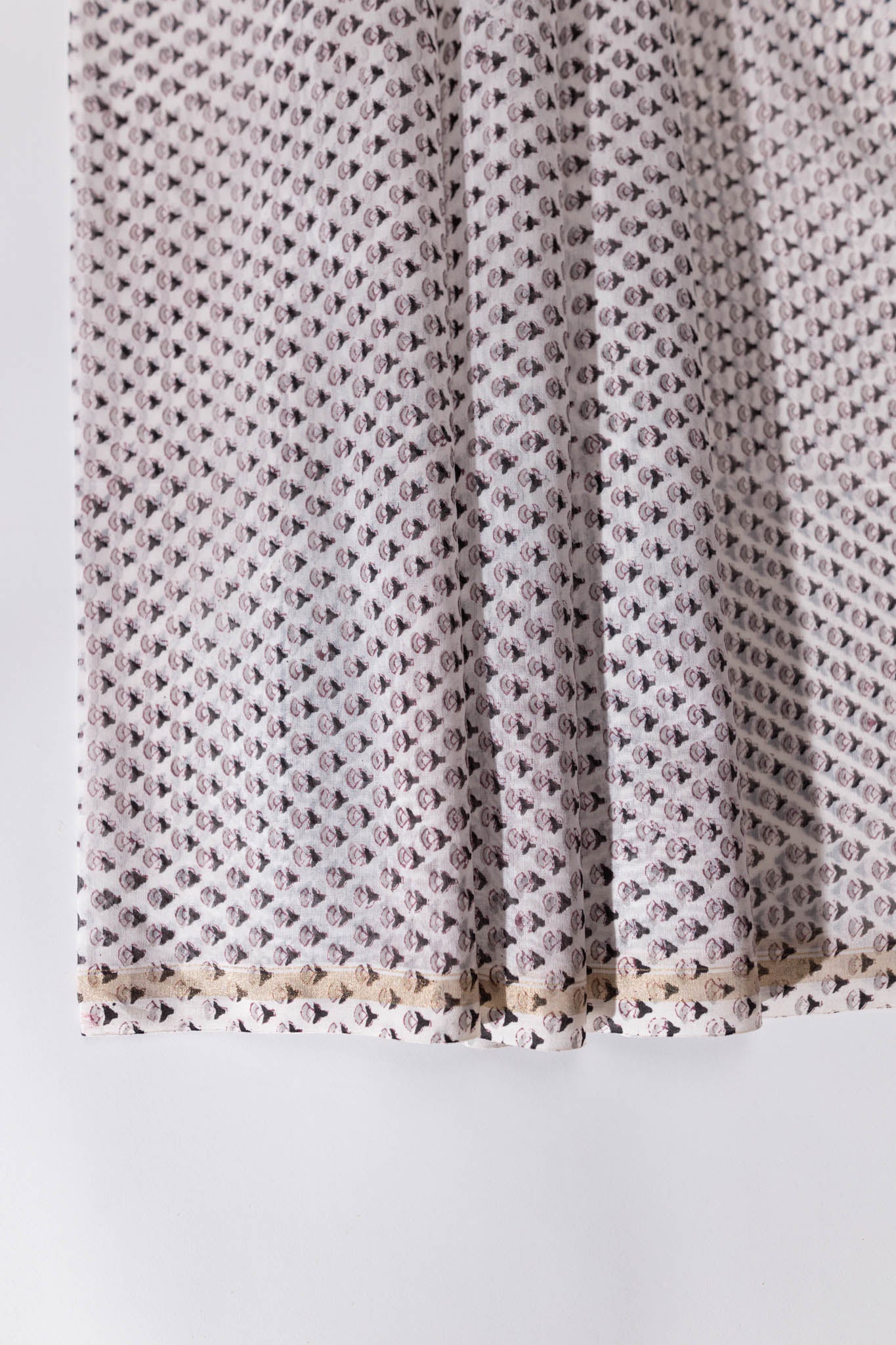 Pure Chanderi Silk Hand Block Printed 3 PC Suit - Grey - Vastra Raag