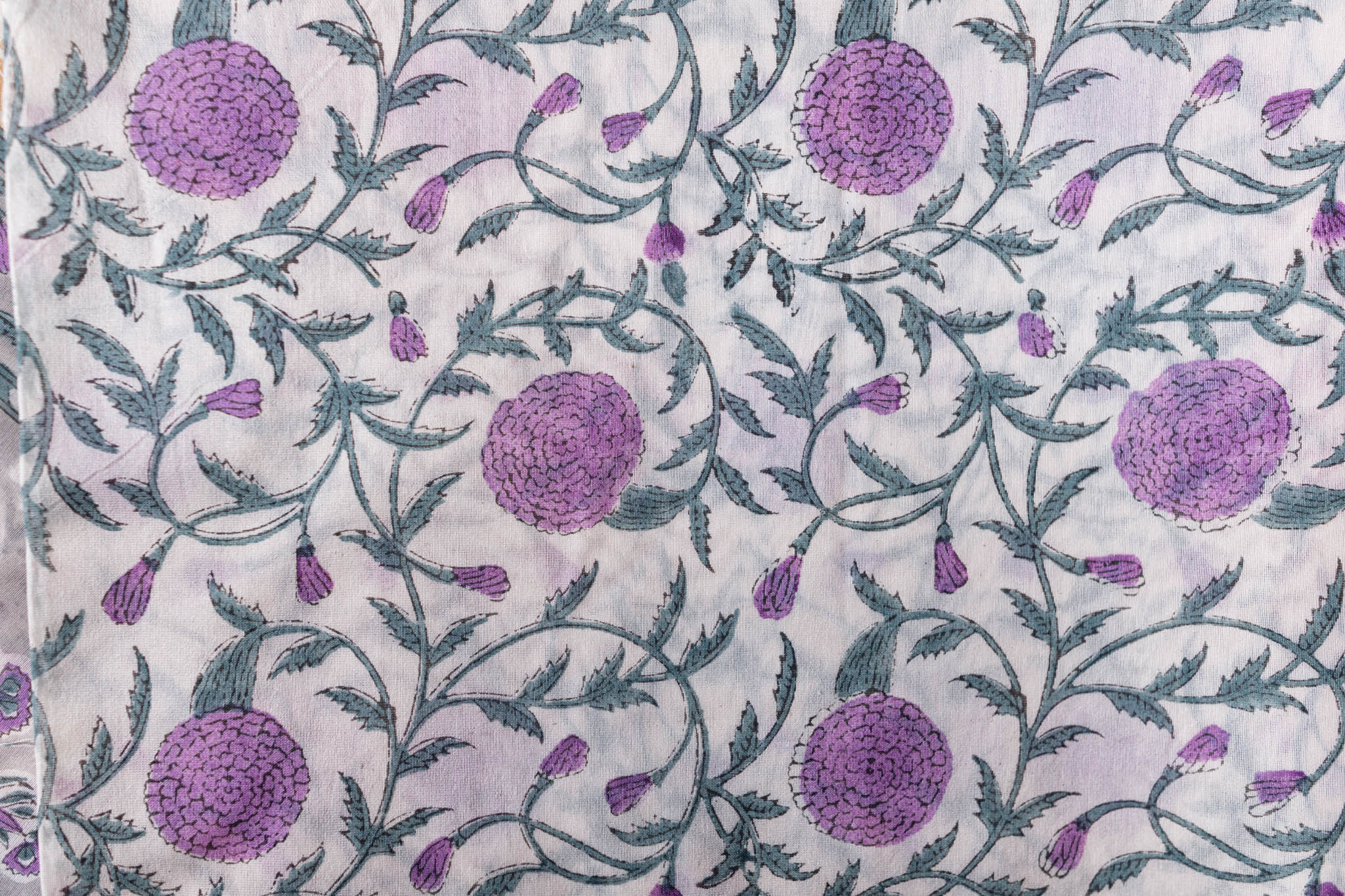 Pure Chanderi Silk Hand Block Printed 3 PC Suit - Opal Pink/Sacramento Green - Vastra Raag