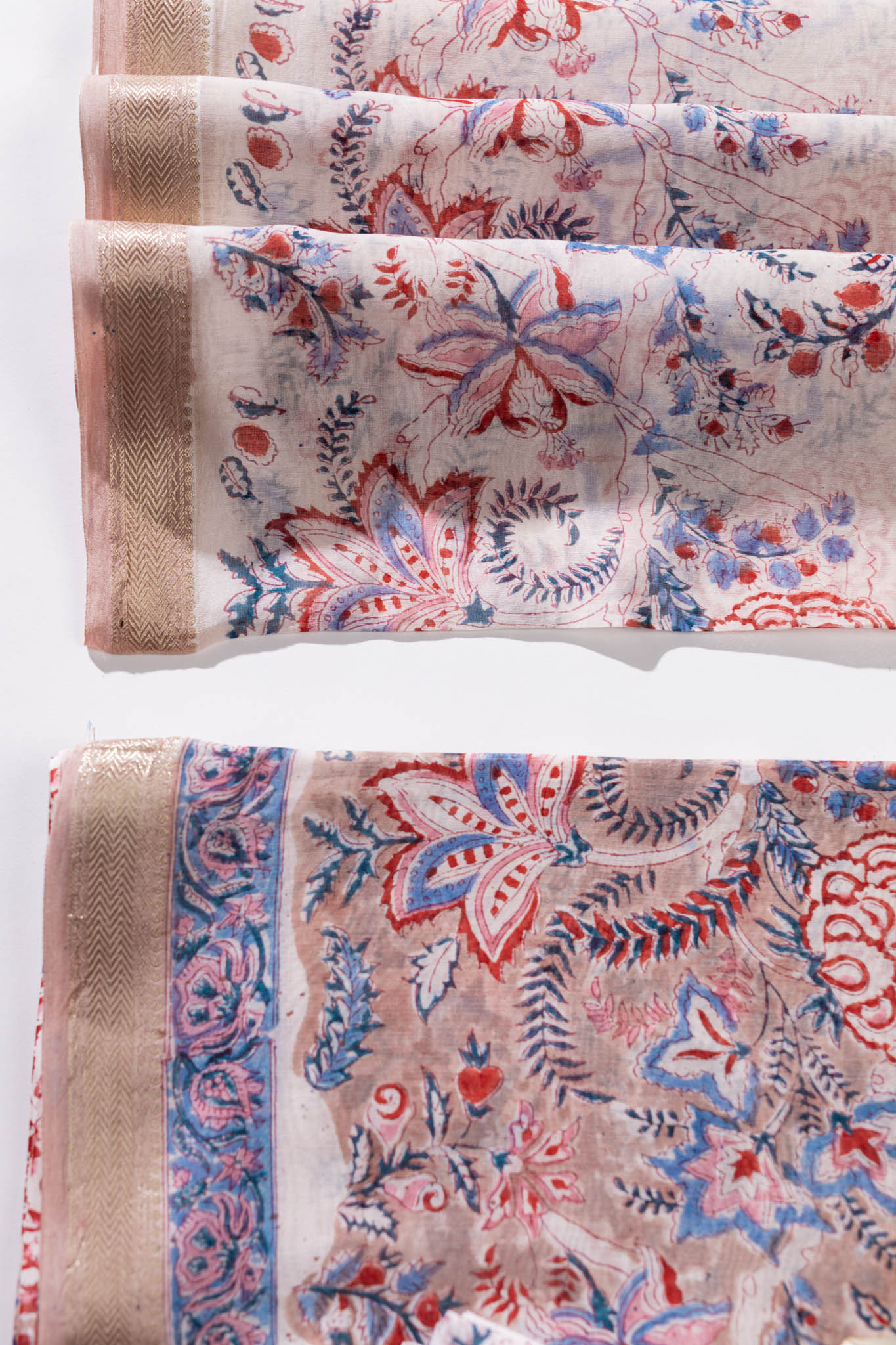 Maheshwari Silk 3 PC Suit Piece - Multicolor - Vastra Raag