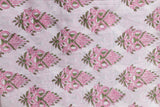 Pure Chanderi Silk Hand Block Printed 3 PC Suit - Pink/Green - Vastra Raag