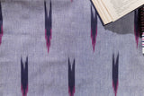 Pure Cotton Ikat Weaved Hand Block Printed 3 PC Suit with Kota Doria Dupatta - Wisteria