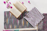 Pure Cotton Ikat Weaved Hand Block Printed 3 PC Suit with Kota Doria Dupatta - Grey - Vastra Raag