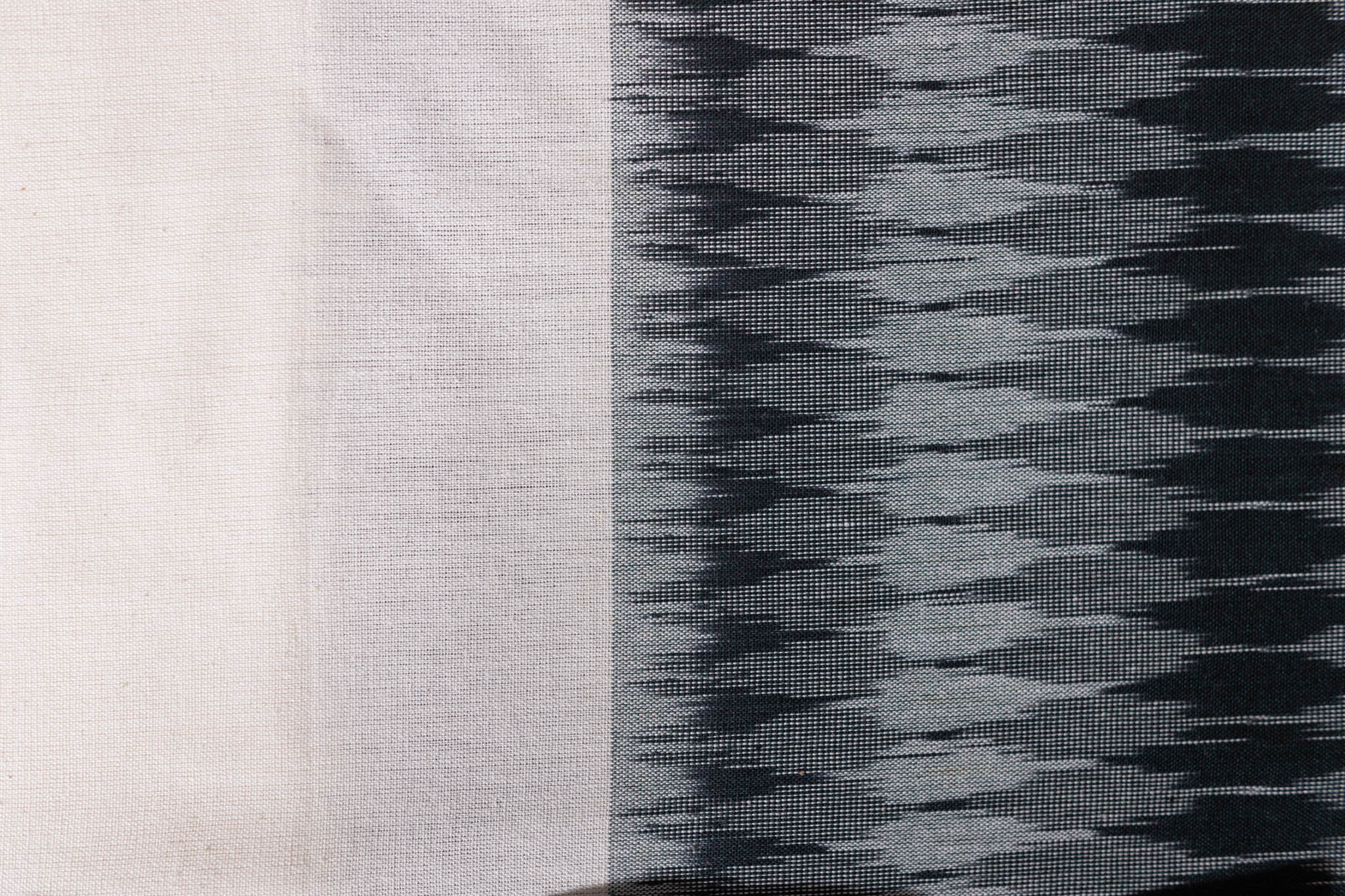 Pure Cotton Ikat Weaved 3 Piece Suit Piece - Grey/Black - Vastra Raag