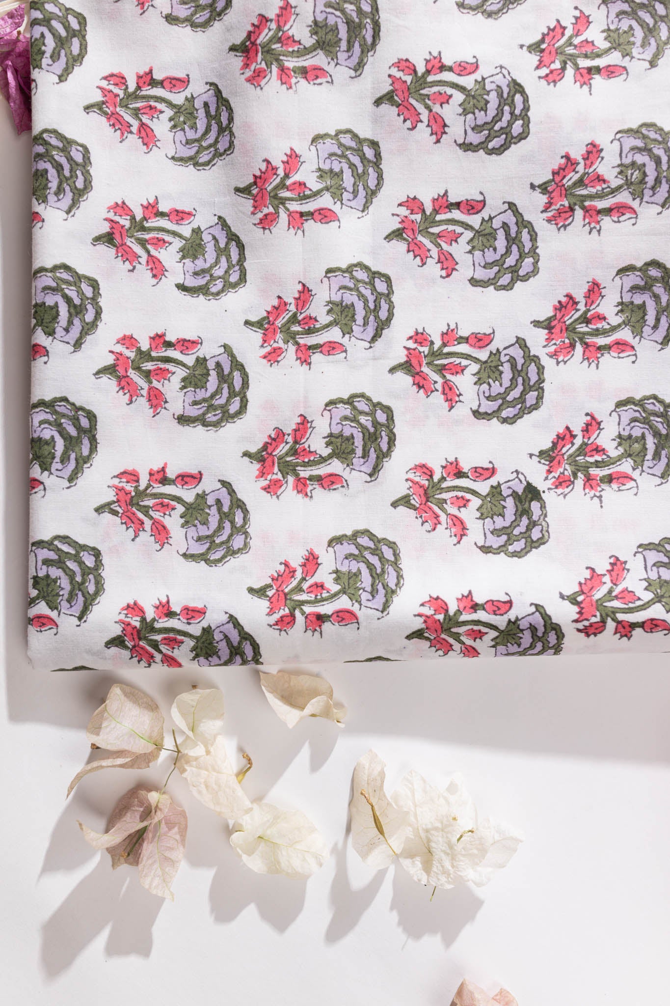 Maheshwari Silk 3 PC Suit Piece - Multicolor - Vastra Raag