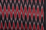 Pure Cotton Ikat Weaved 3 Piece Suit Piece - Black/Red - Vastra Raag