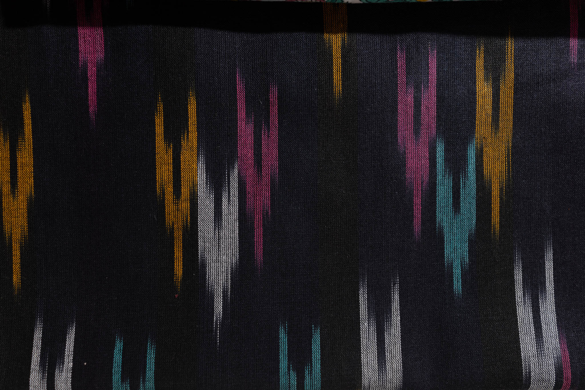 Pure Cotton Ikat Weaved Hand Block Printed 3 PC Suit with Kota Doria Dupatta - Black - Vastra Raag