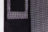 Pure Cotton Ikat Weaved 3 Piece Suit Piece - Grey/Black - Vastra Raag