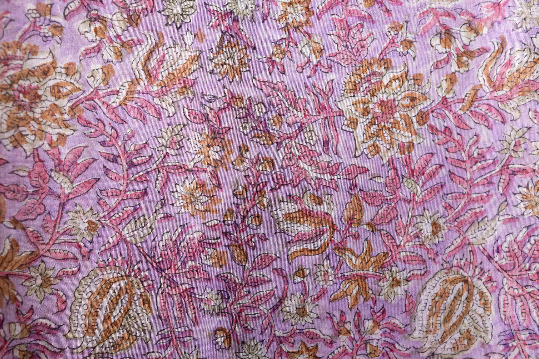 Pure Chanderi Silk Hand Block Printed 3 PC Suit - Opal Pink - Vastra Raag