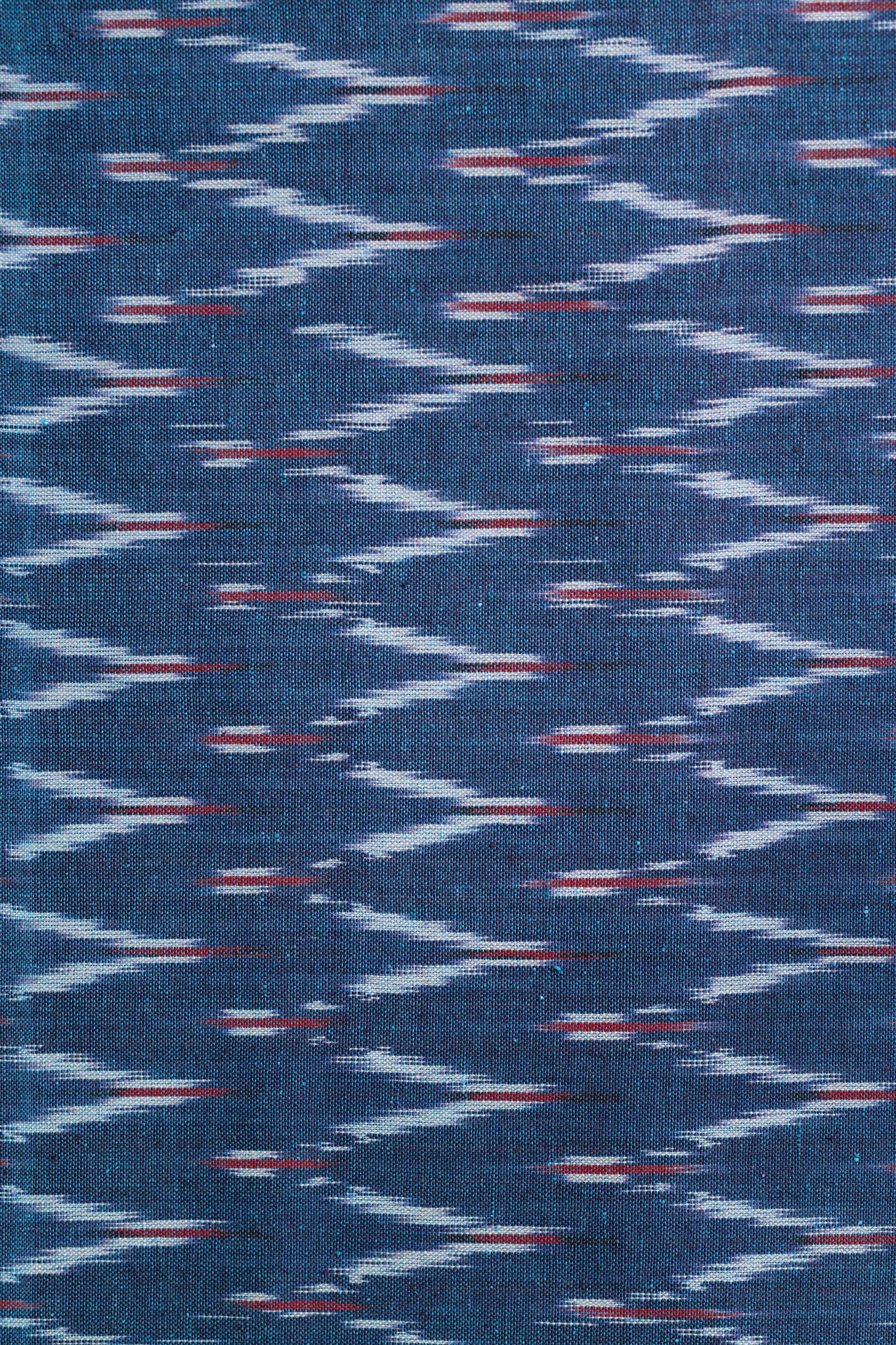 Pure Cotton Ikat Weaved 3 Piece Suit Piece - Teal/Ivory - Vastra Raag