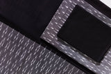 Pure Cotton Ikat Weaved 3 Piece Suit Piece - Grey/Black - Vastra Raag