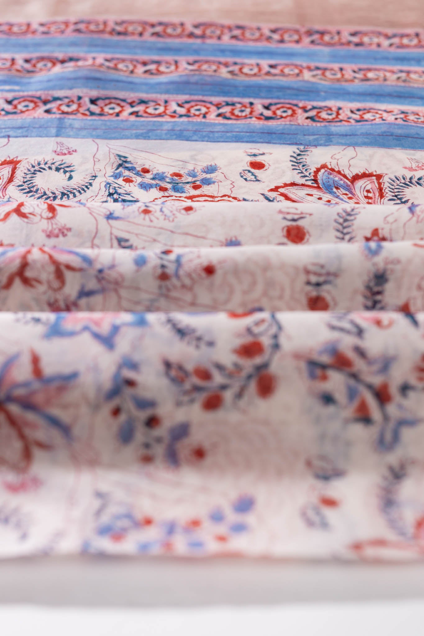 Maheshwari Silk 3 PC Suit Piece - Multicolor - Vastra Raag