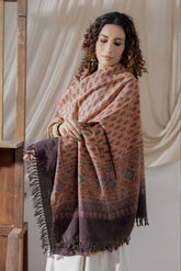 Ajrakh Hand Block Printed - Handloom Woolen Dupatta - Vastra Raag