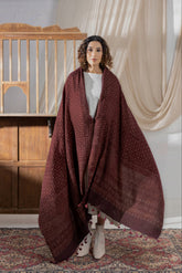 Ajrakh Hand Block Printed - Handloom Woolen Dupatta - Vastra Raag