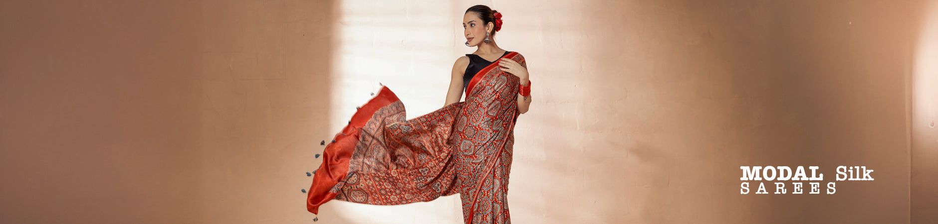 bagru print saree, bagru saree, bagru cotton saree, Modal Silk Saree Bagru Print Online, Handblock Bagru Saree Online