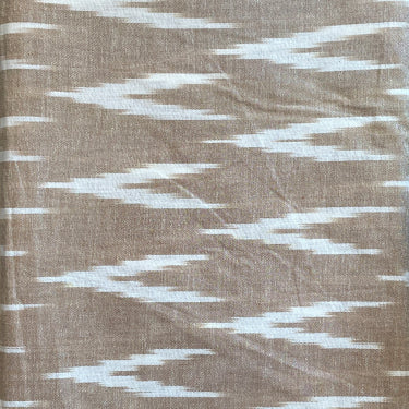 Pure Cotton Ikat Weaved Fabric - Cream