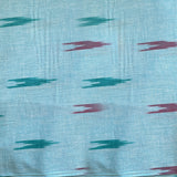 Pure Cotton Ikat Weaved Fabric - Sky Blue - Vastra Raag