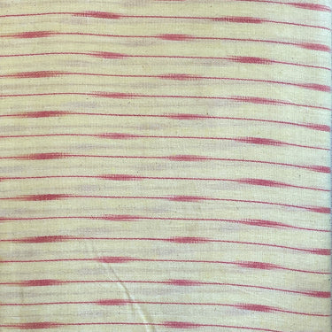 Pure Cotton Ikat Weaved Fabric - Ivory White