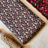 Cotton Silk Printed Fabric - Multicolor - Musical Instruments - Vastra Raag
