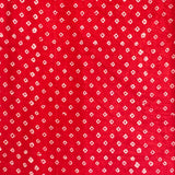 Mashru Silk Hand Block Printed Fabric - Red - Bandhani - Vastra Raag