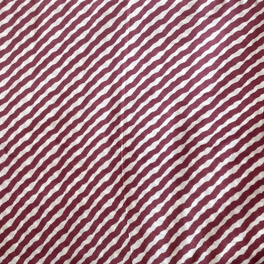 Pure Muslin Printed Fabric - Maroon/White Lehriya